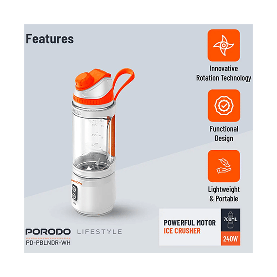 مخلوط کن قابل حمل پرودو porodo مدل Dual Spin Clockwise & Reverse Portable Blender - Image 8