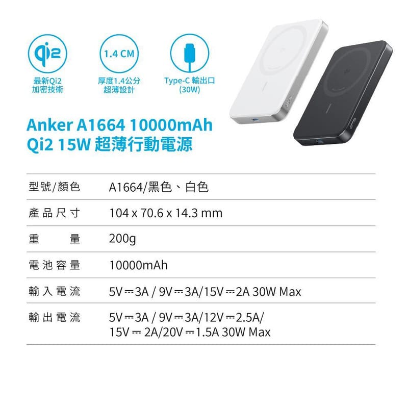 پاوربانک انکر ANKER مدل A1664 ظرفیت 10000 میلی آمپر ساعت - Image 2