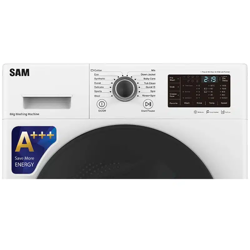 ماشین لباسشویی سام SAM مدل BL-Q1465/W - سفید ظرفیت 8 کیلوگرم - Image 2