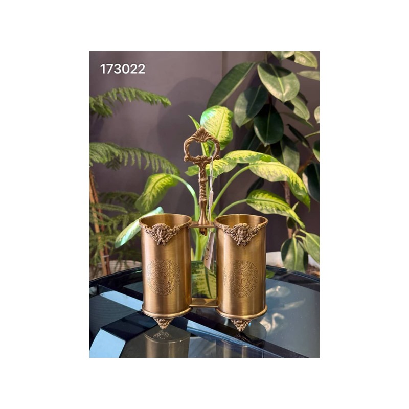 جاکاردی دوقلو برنجی هندی طرح ورساچه کد 173022 versace