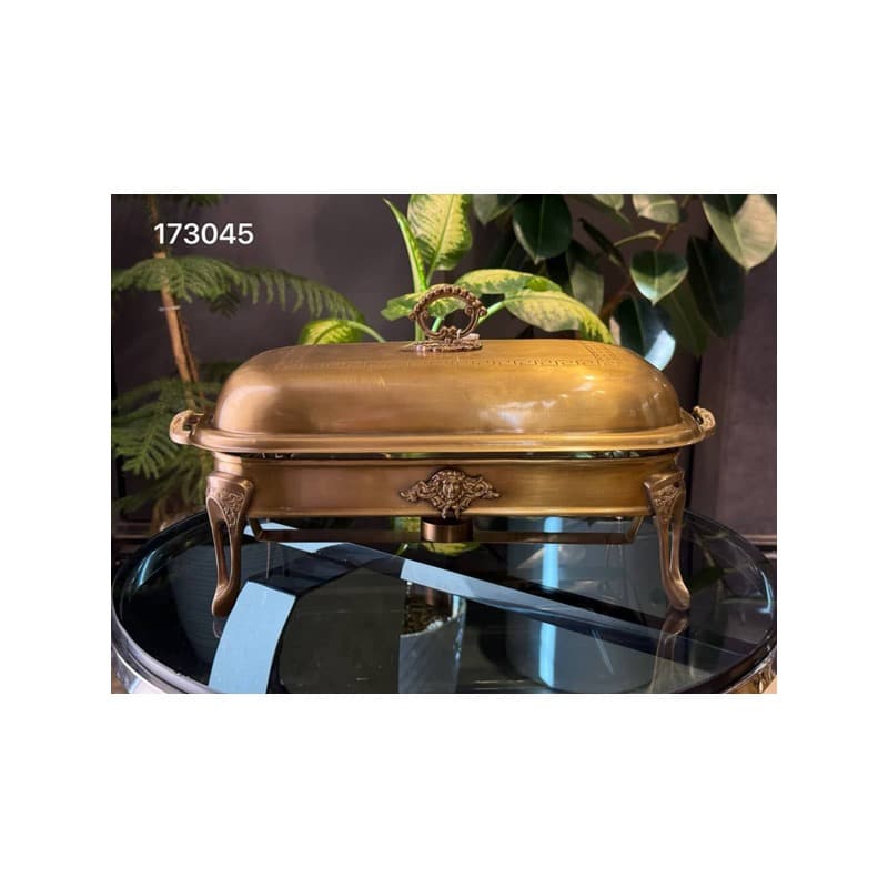 سوفله خوری مستطیل متوسط برنجی هندی طرح ورساچه کد 173045 versace