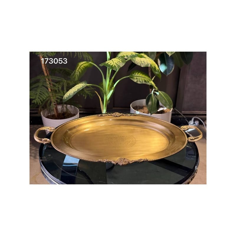 سینی بیضی کوچک برنجی هندی طرح ورساچه کد 173053 versace